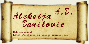 Aleksija Danilović vizit kartica